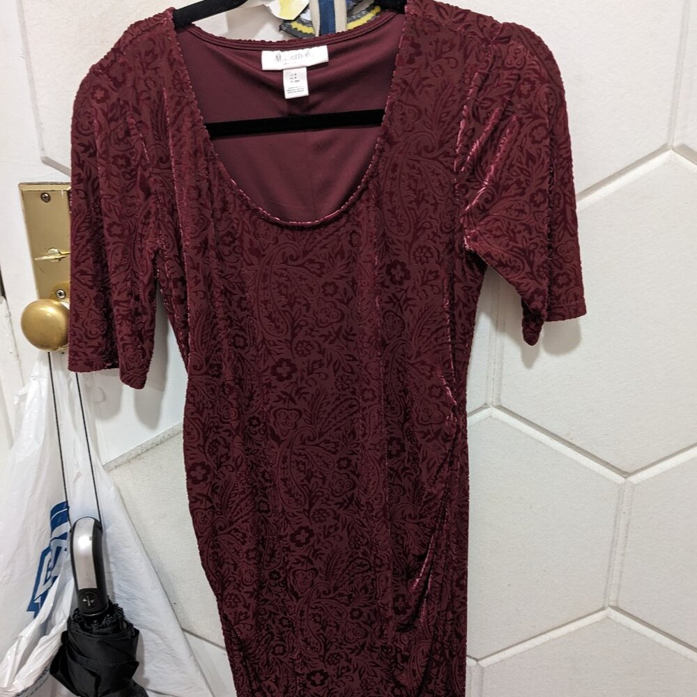 Velvet maternity dress